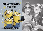minion new years selfie kaart kerst